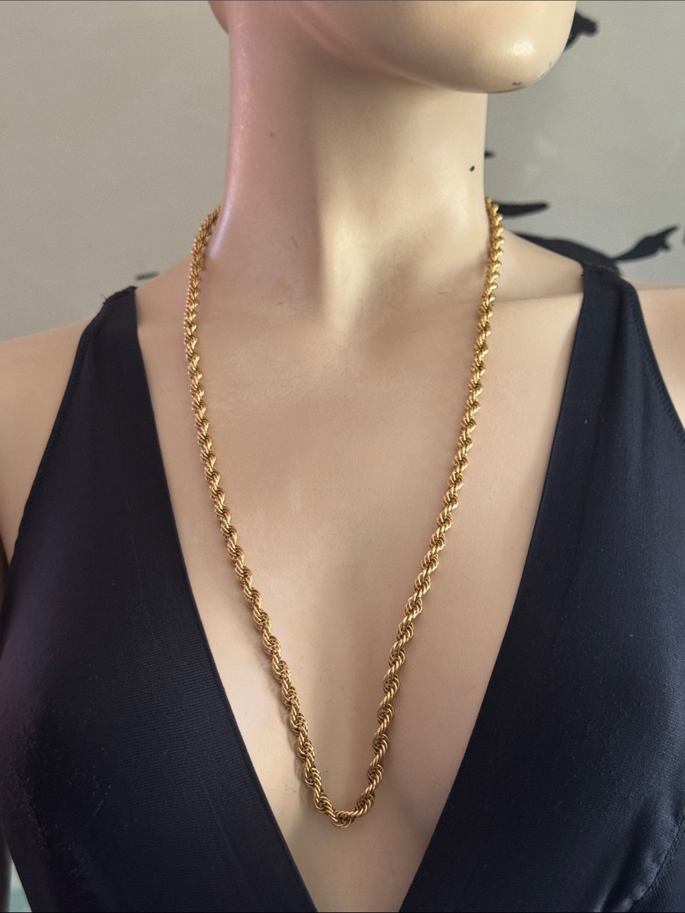 Vintage Monet Gold Rope Necklace